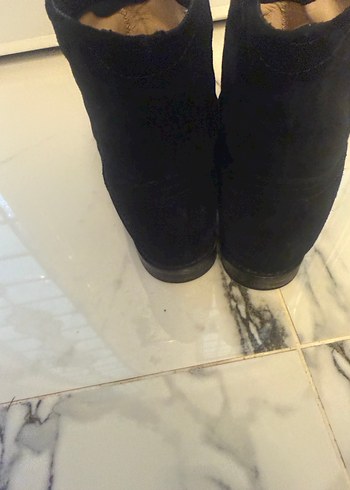 Siyah Süet Kadın Topuklu Bot - Görsel 2
