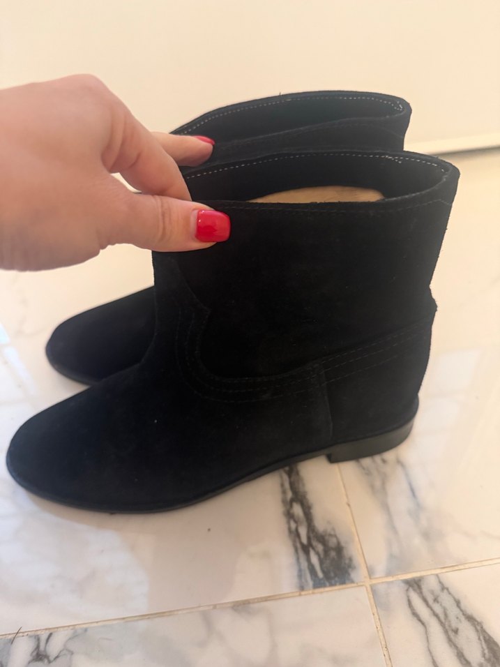 Siyah Süet Kadın Topuklu Bot - Görsel 3