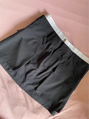 Bershka Lacivert Cepli Mini Etek