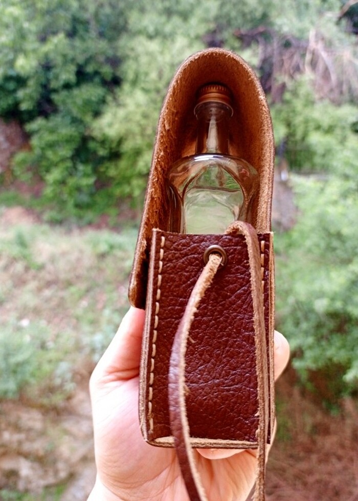 Deri kamp yağdanlık seti - Görsel 5