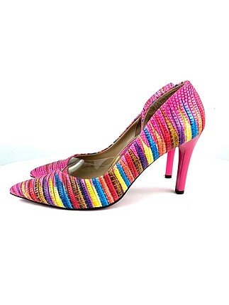 Renkli Topuklı Ayakkabı