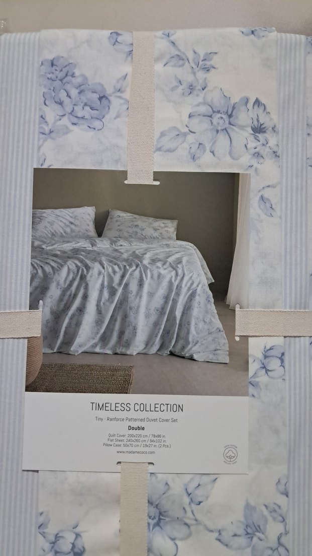 mavi Kareli Çift Kişilik Nevresim Takımı - Görsel 4