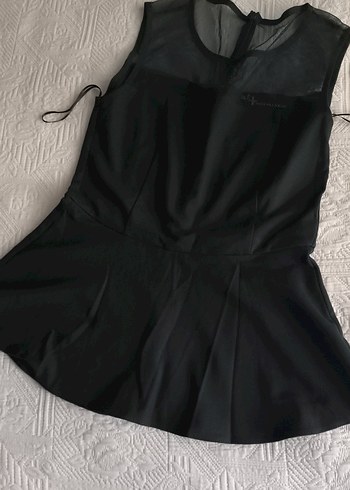 Siyah Drapeli Straplez Midi zümrüt yeşili üst sıfır kollu şık - Görsel 2