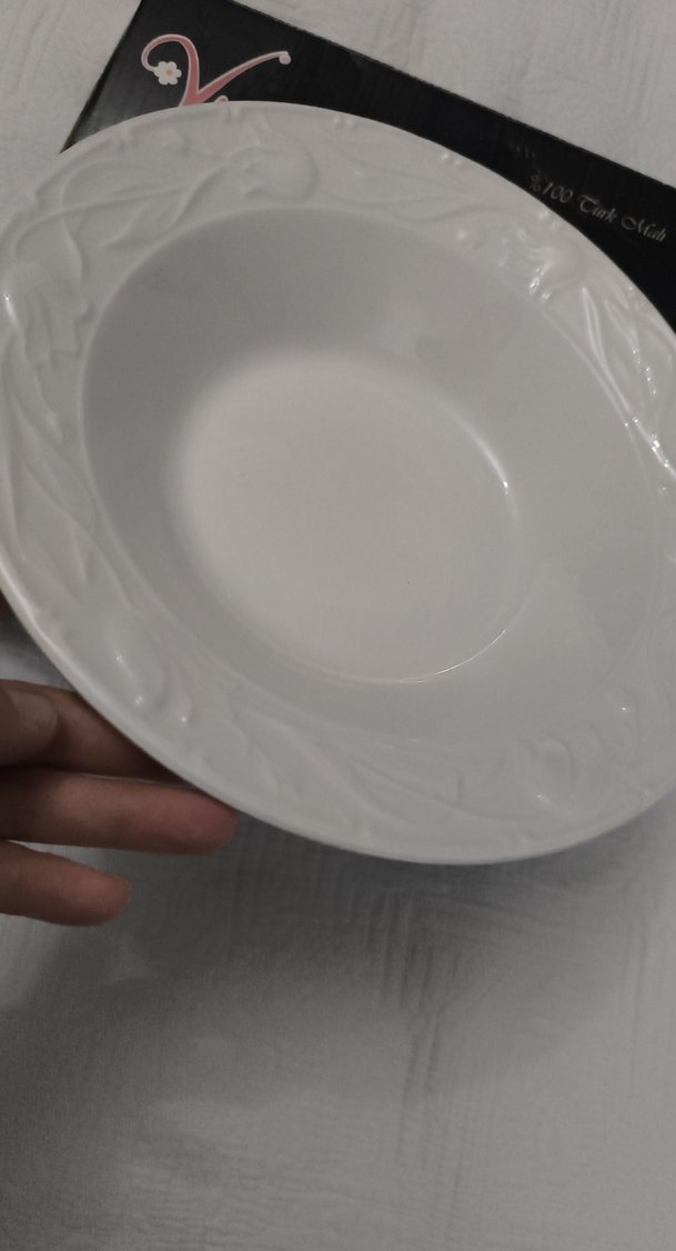 Beyaz Dekoratif Yemek Tabağı salata kasesi meyve tabağı - Görsel 3