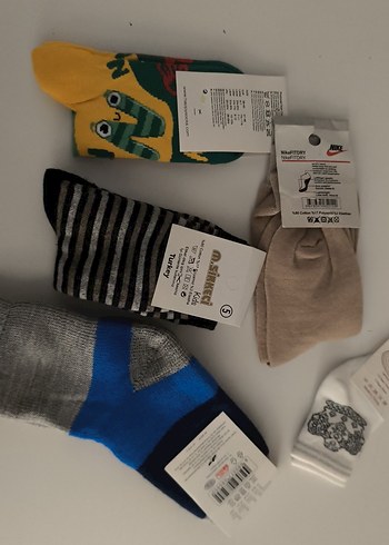 Erkek Çocuk Gri Desenli Çorap Seti - Görsel 2