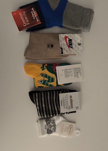 Erkek Çocuk Gri Desenli Çorap Seti - Görsel 3