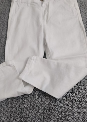 DeFacto Beyaz Nakışlı Düğmeli erkek çocuk  Pantolonu - Görsel 3