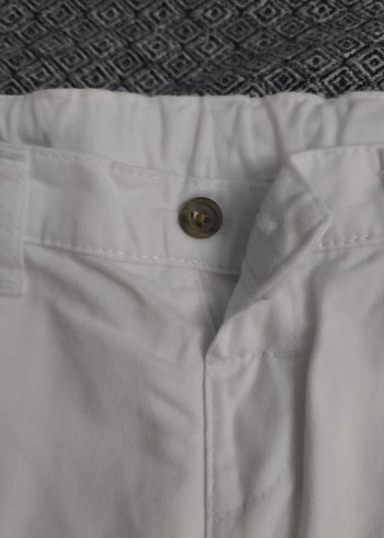 DeFacto Beyaz Nakışlı Düğmeli erkek çocuk  Pantolonu - Görsel 4