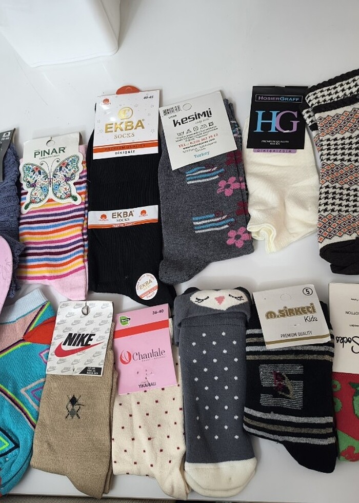 Kadın erkek kız çocuk erkek çocuk bebek çorapları  - Görsel 4