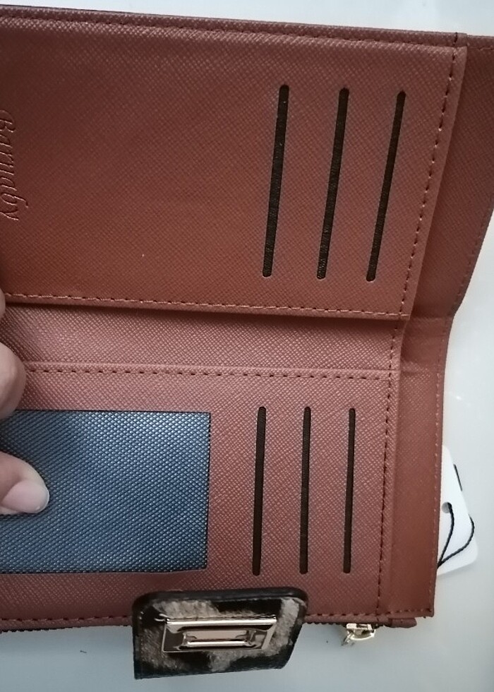 Leopar desenli cüzdan - Görsel 4