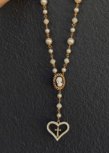 Cameo Gold Rosary