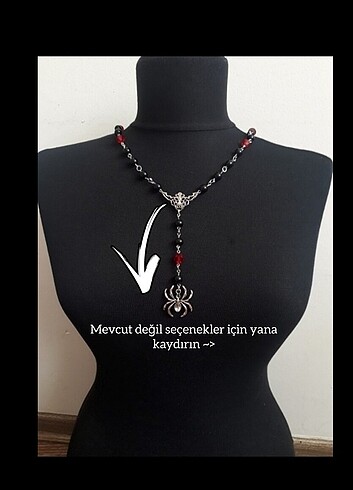 Spider Goth Rosary Necklace 