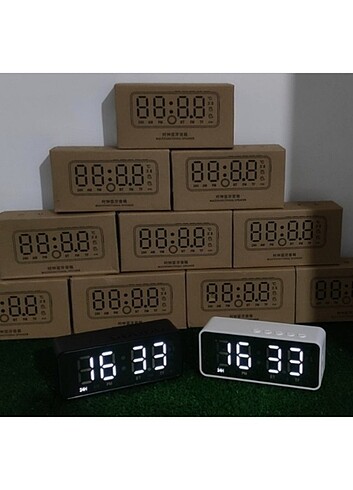 Beden beyaz Renk Radyo Saat Termometre Bluetooth Hoparlör
