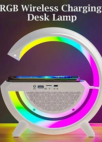 KABLOSUZ ŞARJ BLUETOOTH HOPARLÖR RGB IŞIKLAR