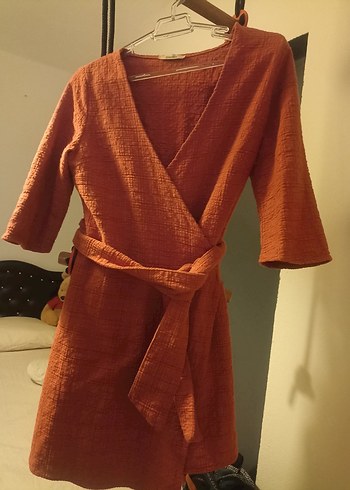 StreetBox Kroveze Bağlamalı Elbise - Görsel 3