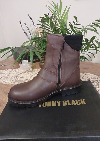 Kahverengi Deri orjinal tonny black Bot - Görsel 4