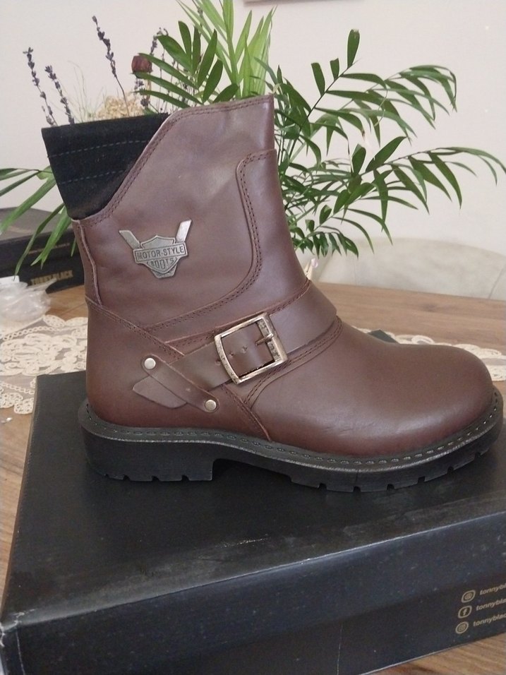 Kahverengi Deri Erkek orjinal tonny black Botları - Görsel 2