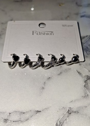 Fashion Angel Diger Gri Mini Payetli Halka Küpe Seti