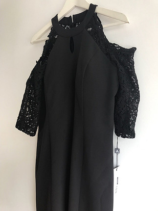 diğer Beden siyah Renk Siyah dantel detaylı elbise 