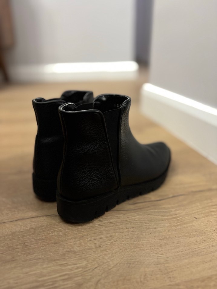 Siyah Kadın deri bot - Görsel 4