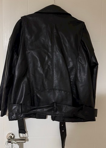 Zara Siyah Deri Biker Ceket - Görsel 4