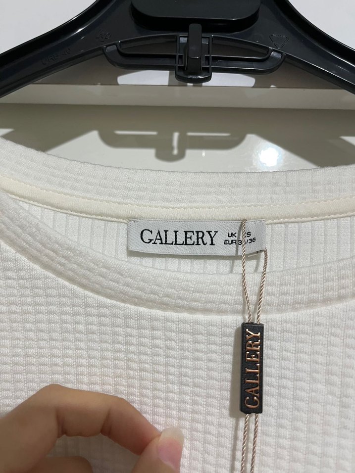 Gallery Beyaz Pamuklu Salaş Kadın Sweatshirt - Görsel 5