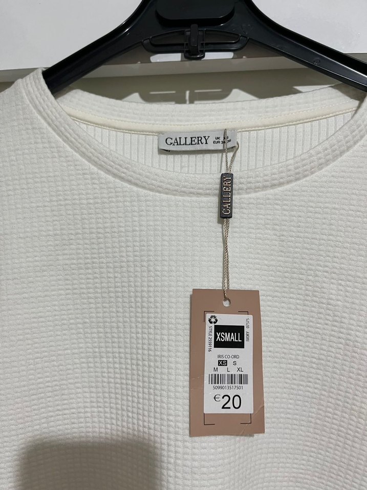 Gallery Beyaz Pamuklu Salaş Kadın Sweatshirt - Görsel 2