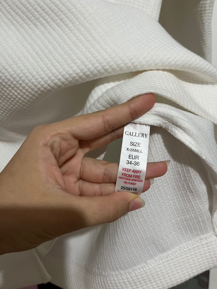 Gallery Beyaz Pamuklu Salaş Kadın Sweatshirt - Görsel 4
