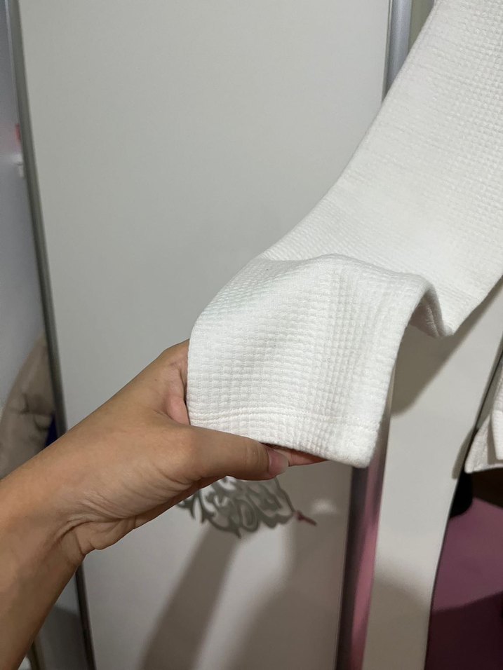 Gallery Beyaz Pamuklu Salaş Kadın Sweatshirt - Görsel 3