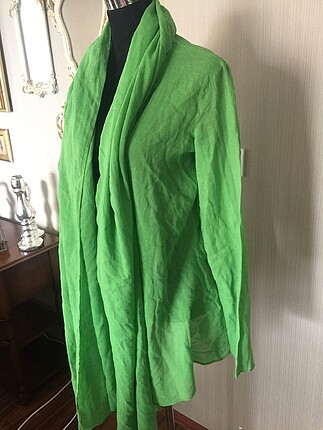 s Beden yeşil Renk Zara ince keten gömlek