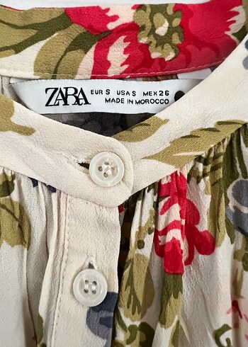 Zara Çiçek Desenli Bohem Uzun Elbise