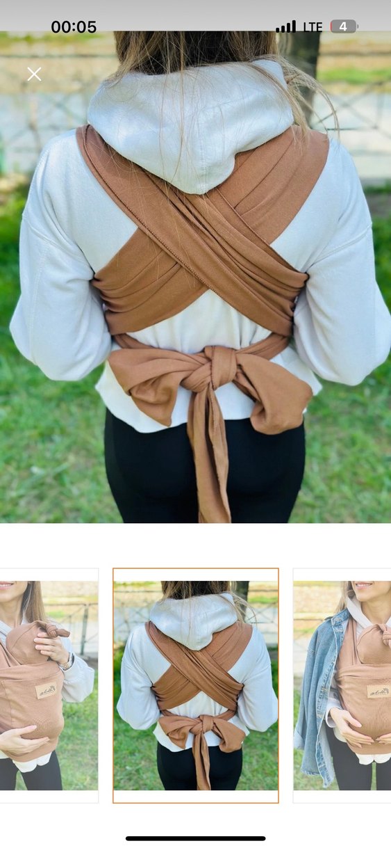 Bej Bebek Kanguru Sling - Görsel 2