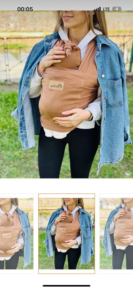 Bej Bebek Kanguru Sling - Görsel 3