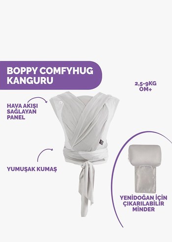 Gri Bebek Kanguru Sling - Görsel 2