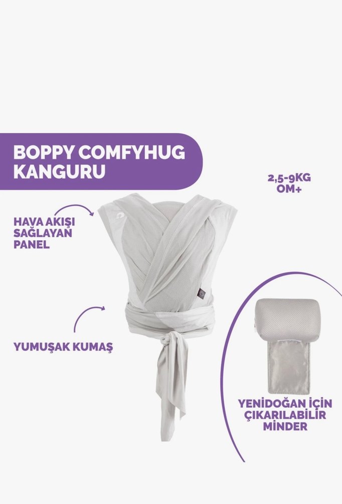 Gri Bebek Kanguru Sling - Görsel 2