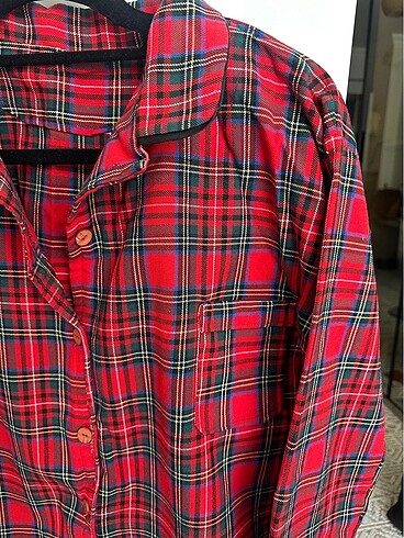 m Beden Kareli pijama takımı