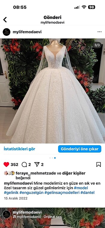 m Beden beyaz Renk Gelinlik