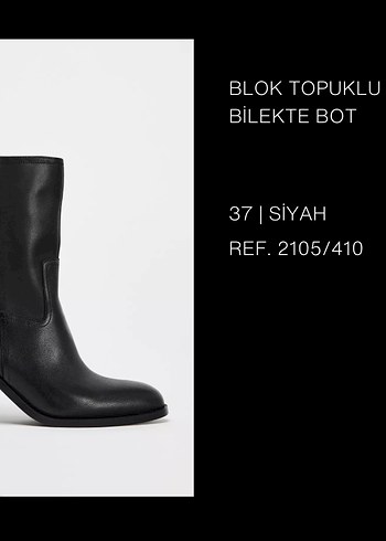 Siyah Deri Kadın Topuklu Bot - Görsel 2