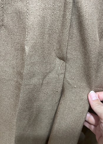 36 Beden camel Renk Bej Kadın Fermuarlı Kumaş Pantolon