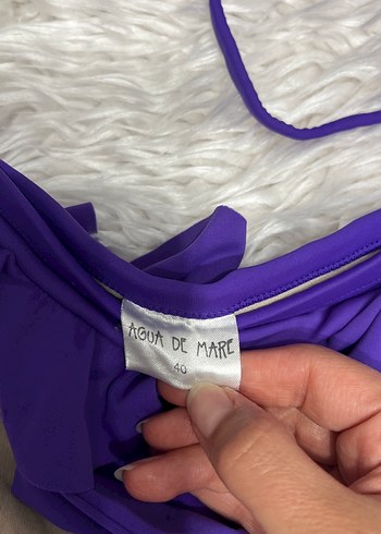 Mor Fırfırlı İnce Askılı Bikini - Görsel 4