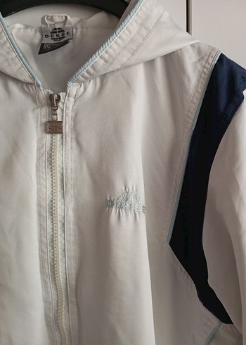 Designer Kapüşonlu ve Fermuarlı Gri Beyaz Kadın Ceket