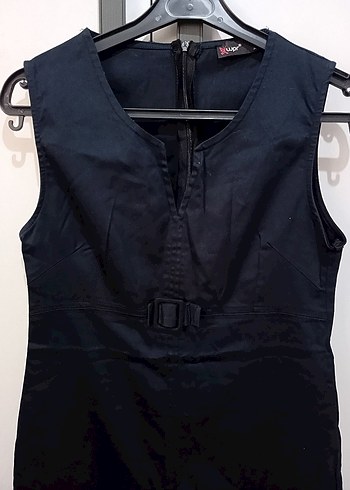 Wpr Siyah Midi V Yakalı Kolsuz Elbise - Görsel 2