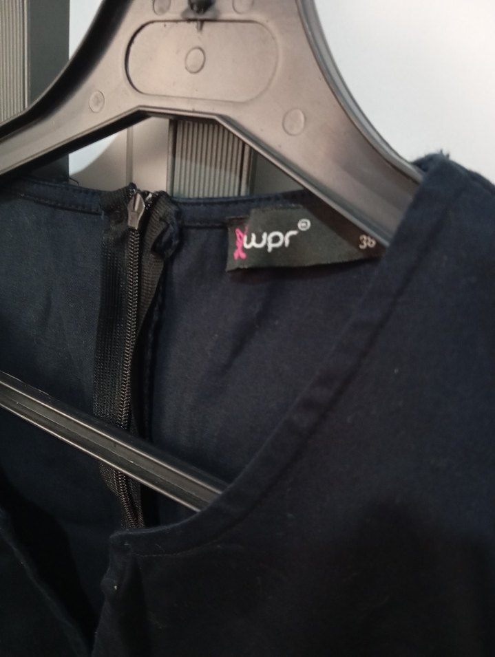 Wpr Siyah Midi V Yakalı Kolsuz Elbise - Görsel 3