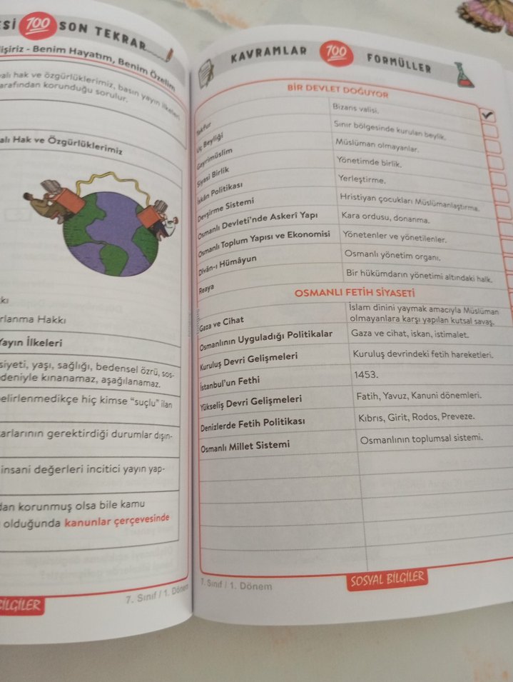 Tonguç 7. Sınıf 1. Dönem Yazılı Notları Tüm Dersler - Görsel 4
