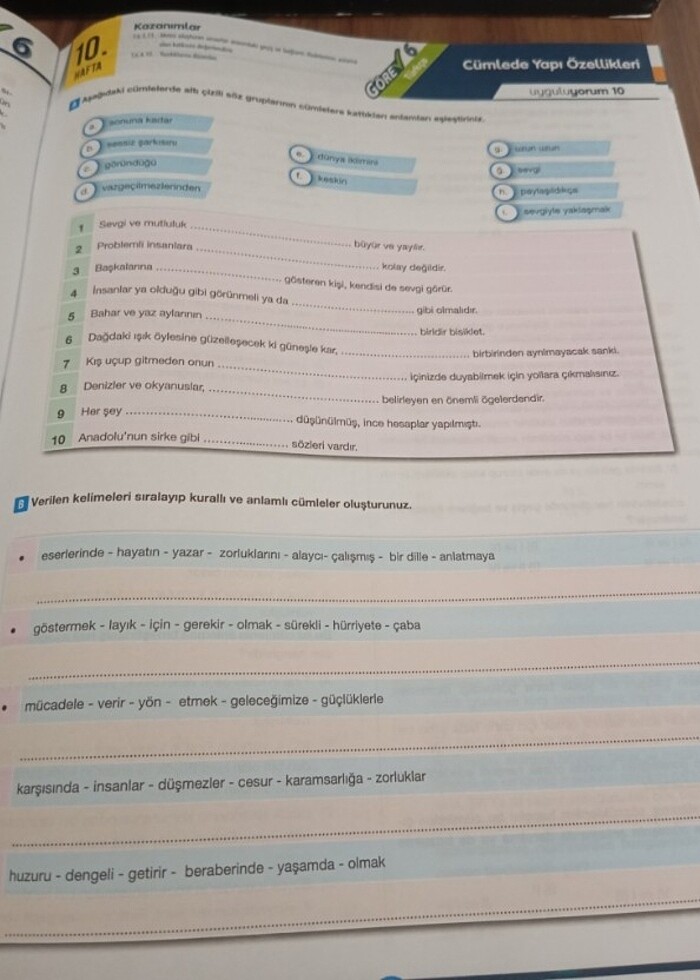6.sınıf Türkçe 36 haftalık görev söylerim yeni - Görsel 2
