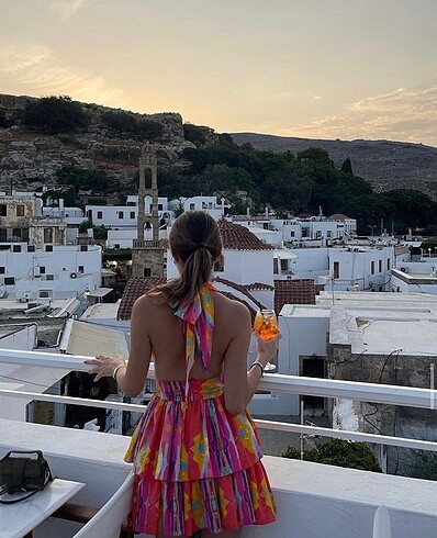 xs Beden çeşitli Renk Renkli elbise