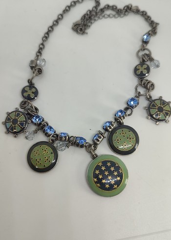 American Vintage Vintage Yesil Mavi Kolye