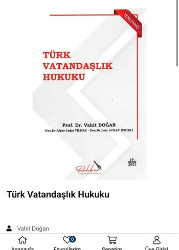 Türk Vatandaşlık Hukuku Kitabı - Prof. Dr. Vahit Doğan