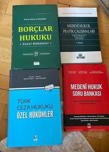 Hukuk Kitapları Seti - Borçlar, Ceza, Medeni Hukuk