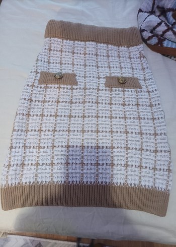 Lila Pilili Kadın Midi Etek - Görsel 3